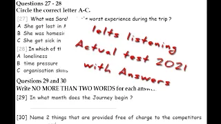 IELTS Listening Actual Test 2021 with Answers | 12.08.2021