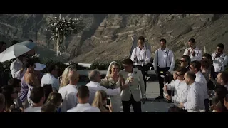 Dreamy Wedding in Santorini  | Venetsanos winery | Doves in Love