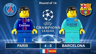 Paris Saint-Germain PSG vs Barcelona 4-0 • Champions League 2017 (14/02/2017) goal Lego Football