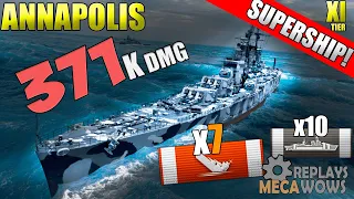 SUPERSHIP Annapolis 7 Kills & 371k Damage | World of Warships Gameplay 4k