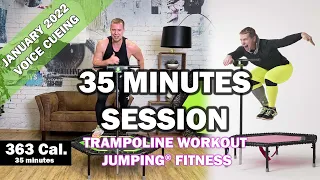 35 minutes trampoline session January 2022 - Jumping® Fitness [VOICE CUEING]