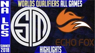 TSM v FOX Highlights ALL GAMES NA LCS Worlds Qualifiers Semi's Summer 2018 | Team Solomid v Echo Fox