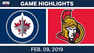 NHL Highlights | Jets vs. Senators - Feb. 9, 2019