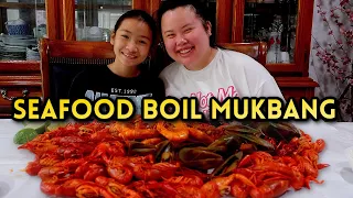 Giant Shrimp + Crawfish Seafood Boil Mukbang + Mussels 먹방 Eating Show!