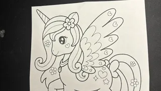 Color with me cute unicorn