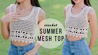 Crochet Summer Mesh Top Tutorial | Crochet Mesh Vest | Chenda DIY