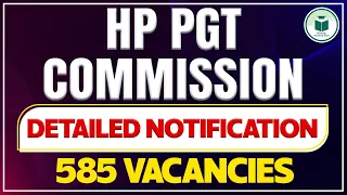 HP PGT Commission | Detailed Notification | 585 Vacancies