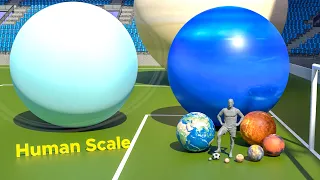 Planet Size Comparison | Human Scale Comparison | 3D Comparison