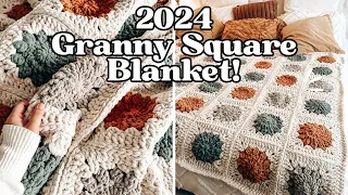 Beginner's Granny Squares Blanket Crochet Tutorial | CJ Design
