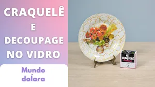 Craquelê com decoupage no vidro