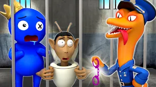 New Rainbow Friends Animation | BLUE Prisoner vs ORANGE Police Man? Rainbow Friends SM