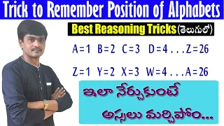 Alphabet Numbers (Positions) Remembering Trick In Telugu I Best Reasoning Tricks I Ramesh Sir Maths
