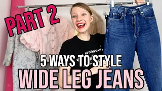 5 ways to style WIDE LEG JEANS | TOP FASHION TRENDS 2021 and HOW TO WEAR them | Part 2