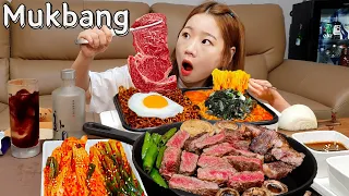 Sub)Real Mukbang-Grilled Beef 🥩 Spicy Ramen & Jjapaghetti 🍜 Blueberry Cocktail 🍷ASMR KOREAN FOOD