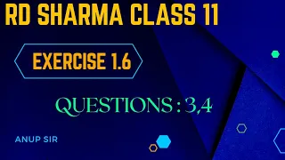 Ex 1.6 q3,4 RD Sharma class 11 | Ex 1.6 Q3,4 rd Sharma class 11 maths | Chapter 1 sets class 11
