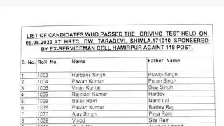 Appointment order of Drivers by HRTC Department