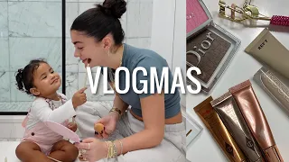 VLOGMAS DAY 3: two year old does my makeup + $1,000 Revolve haul !!