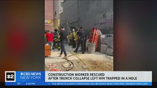 Worker rescued from trench collapse in Brooklyn