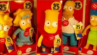 THE SIMPSONS 25th ANNIVERSARY COMPLETE SET OF 5 ELECTRONIC TALKING PLUSH DOLLS VIDEO REVIEW