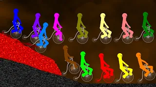 Survival Stickman Penny Farthing Bicycle Race: The Lava