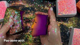 Dyed & PJ Gym Chalk Blocks w/ Glitter 💜✨🧡✨🤍 | ASMR | Soft & Crunchy Chalk