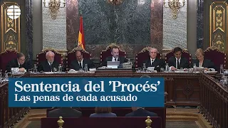 Sentencia del procés: Las condenas de cada acusado, uno a uno