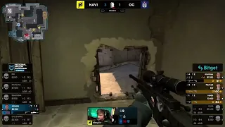 s1mple reaction when they couldn't kill him in the back