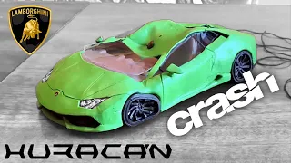 Crash Test of Lamborghini made of plasticine clay piano dropped from 8th floor