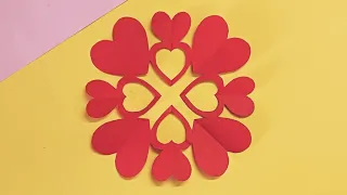 Paper Heart Design | DIY | Paper Craft | 3D Heart | Paper Cutting | Valentine's day decoration Idea