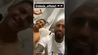 Así celebraron el título de Copa Italia Arturo Vidal y Alexis Sánchez 🇨🇱🚬