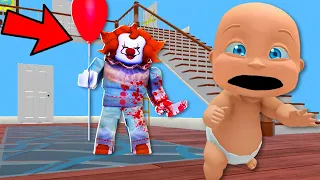 Baby Escapes EVIL CLOWN!