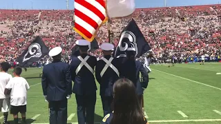 8 yr Old Anthem Girl Madison Baez Stuns 50,000 Fans Singing National Anthem at Rams vs Raiders 8
