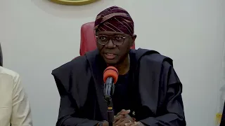 GOV. SANWO-OLU SIGNS YEAR 2022 APPROPRIATION BILL INTO LAW AT LAGOS HOUSE, IKEJA FOOTAGE.