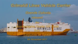 'Grande Colonia' Grimaldi Vehicles Carrier inbound Southampton 5/11/17