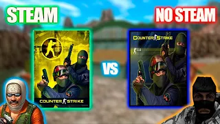 comparando el counter strike 1.6 steam VS counter strike 1.6 no steam