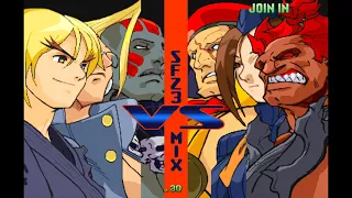 Street Fighter Zero 3 Mix (HACK, Arcade 1CC) Charlie, Ken, Dhalsim