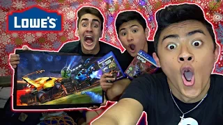 CHRISTMAS GAMING FORT IN LOWES! (KICKED OUT)