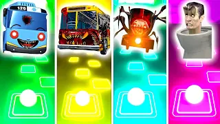 Tayo The Little Bus vs Bus Eater vs Choo Choo Charles vs  Skibidi Toilet | Tiles Hop EDM Rush