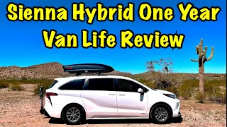 Living in a Toyota Sienna Hybrid - One Year Van Life Review Update