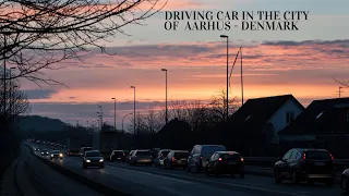 Driving in the the city of Aarhus Denmark