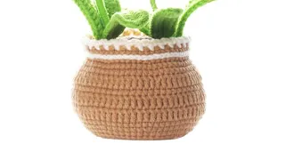 Flower pot-1：How to crochet flower pot？