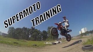 SUPERMOTO Training Engter | Crash, Drift, Jump | KTM 690 SMC