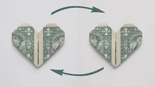 MONEY DOUBLE-SIDED HEART | Both sides are the same | Dollar Origami for Valentine's Day | Tutorial