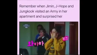 Jungkook Jimin and Jhope Visited an Army in Her Apartment and Surprised Her🥺