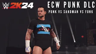 WWE 2K24 ECW PUNK DLC Pack - CM Punk VS The Sandman VS Terry Funk