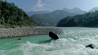River Rafting Flip on the Ganga River in Rishikesh 2020 (Drone Footage)