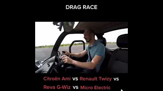 citroen ami vs renault twizy vs others drag race :)