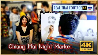 Chiang Mai Night Market | Tha Pae Gate Sunday Walking Street | REAL THAI FOOTAGE 4K