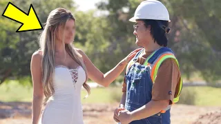 CONSTRUCTION WORKER CATCHES A GOLD DIGGER!!