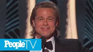 Jennifer Aniston Laughs At Brad Pitt's Golden Globes Joke About His Dating Life | PeopleTV